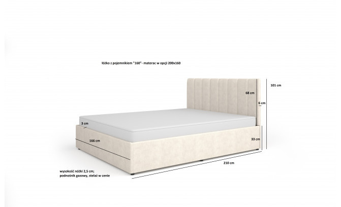 Gulta MOSSA MO12 160 cm (Cloud 82)